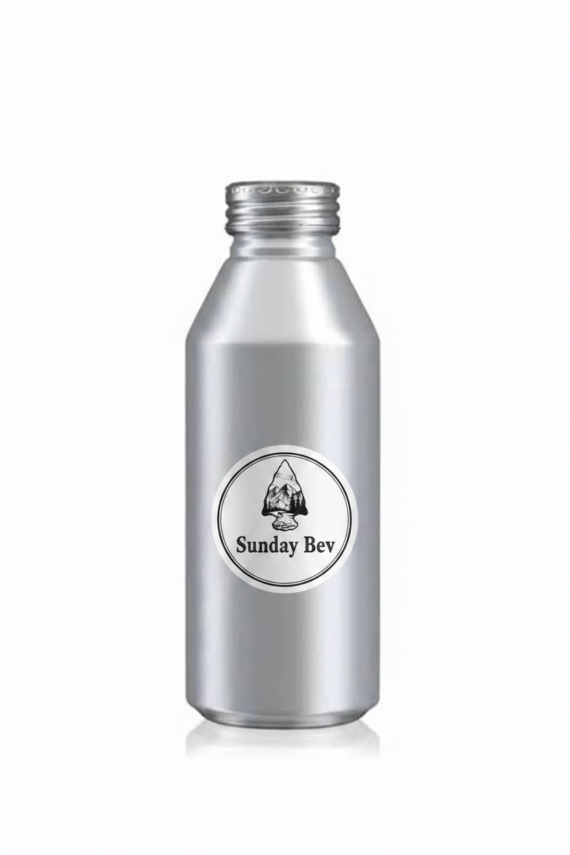 Sunday Bev Arrowhead Logo on Silver Alumitek Bottle