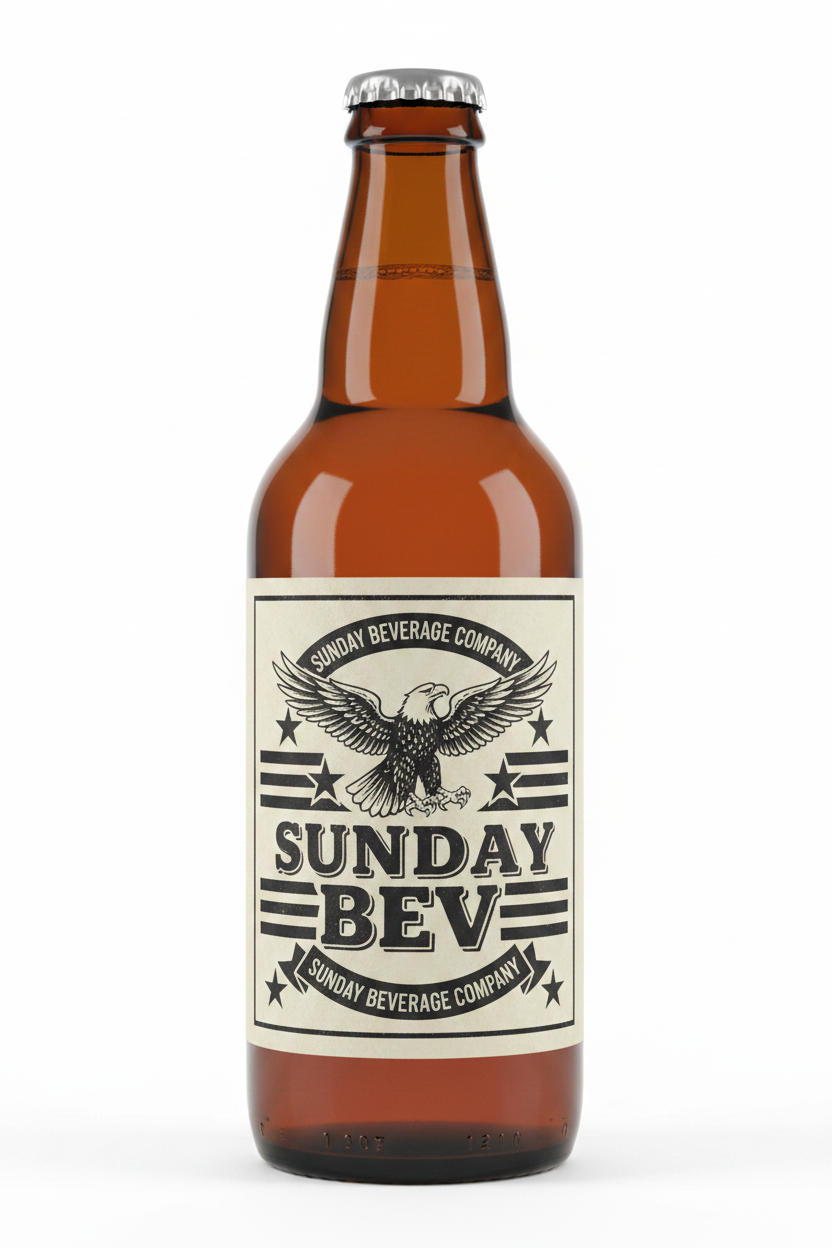 Sunday Bev Black & White Americana Beer Bottle
