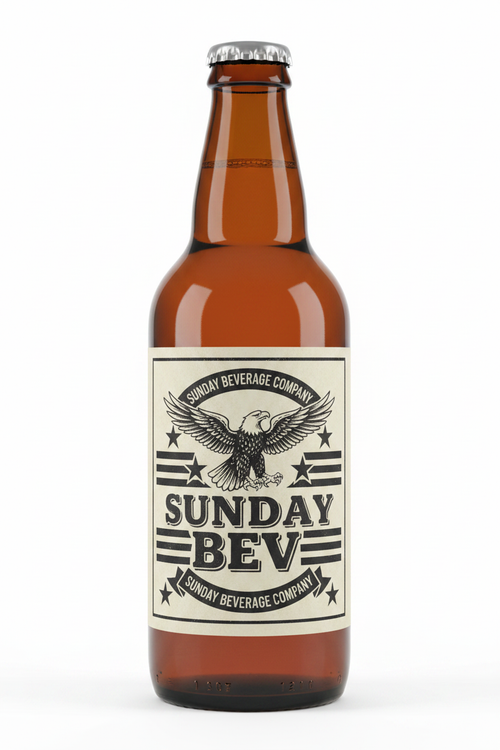 Sunday Bev Black & White Americana Beer Bottle